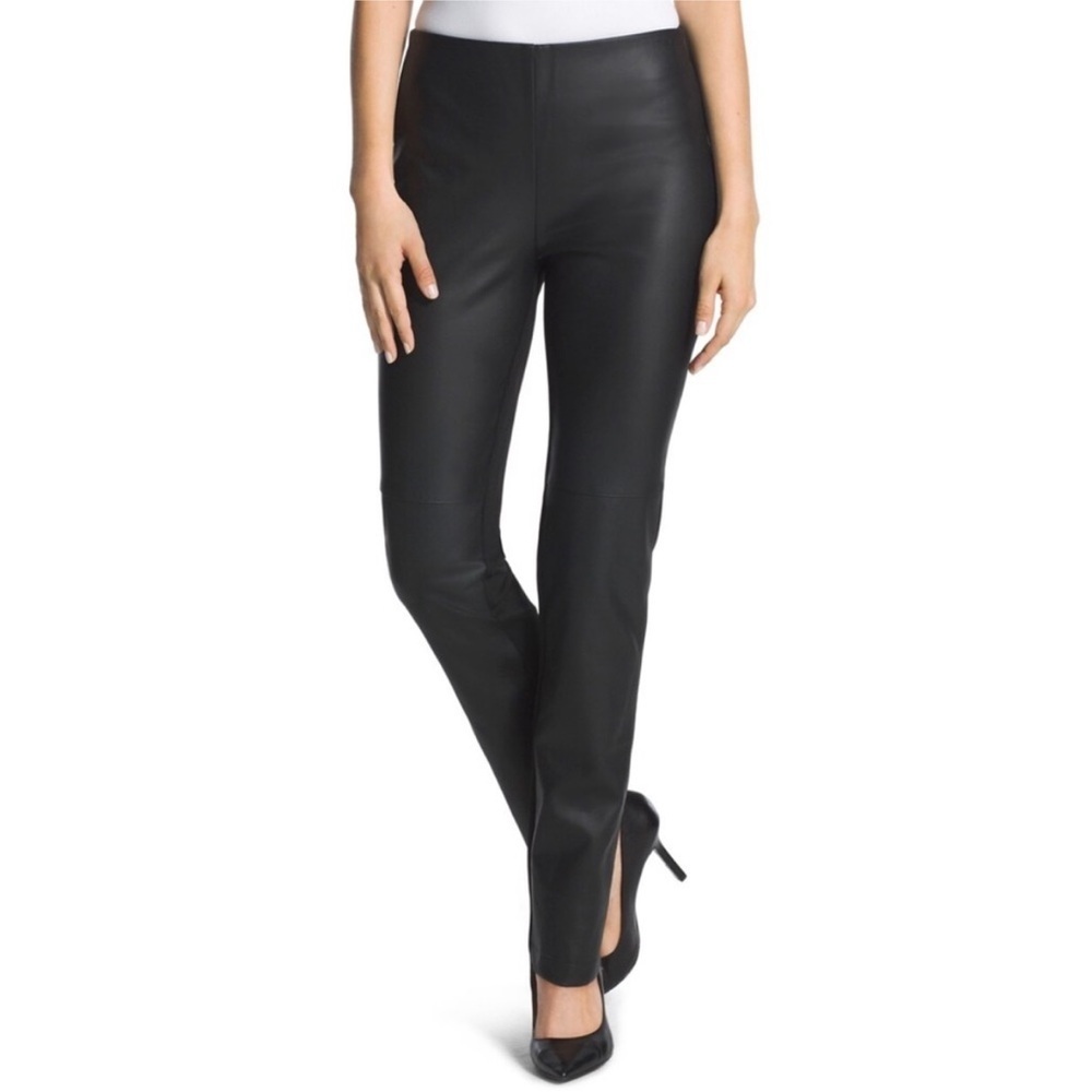 New Chico's Abbey Pieced Faux Leather Mixed Media Pants Size Small Chico’s 0